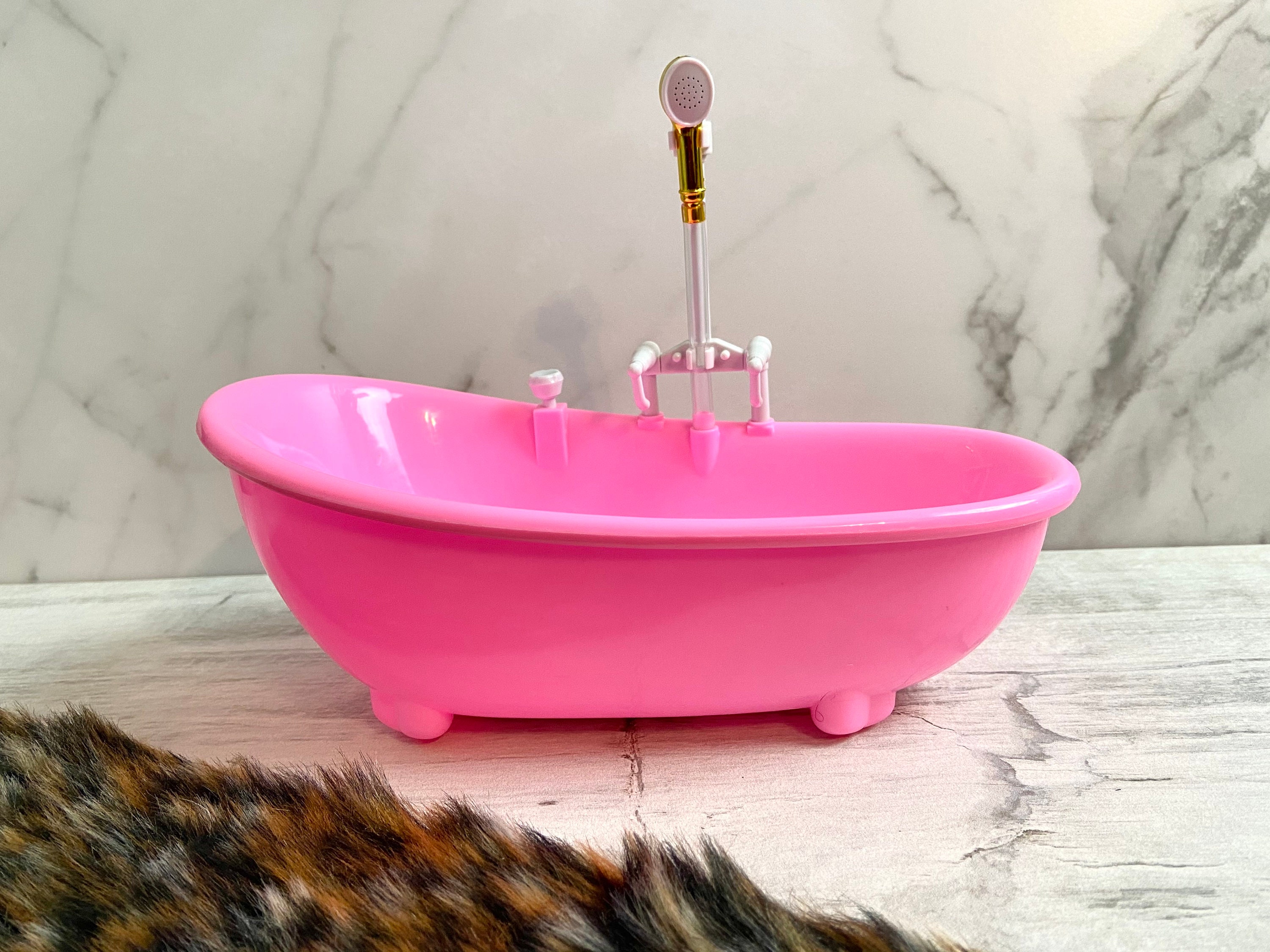 Barbie Größe Badewanne Puppenhaus Badezimmer weiß / rosa | Etsy