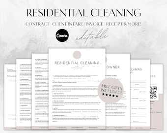 Editable Cleaning Business Forms Bundle, Contract, Checklist (Digital Download)