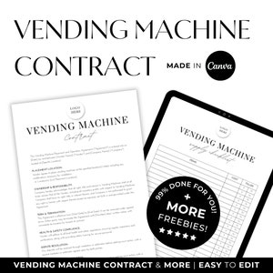 Vending Machine Contract, Vending Rental Forms, Vending Machine Services Agreement Template, Vending Machine Lease Management Template