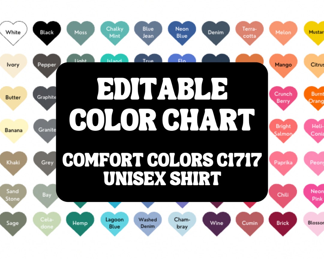 Comfort Colors C1717 Color Chart Comfort Colors C1717 Color Swatch ...
