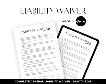 General Liability Waiver Template, Liability Form Agreement, Liability Damage Waiver Template, Liability Waivers Release Form, Indemnity