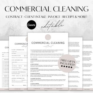 Gewerbliche Reinigung Business Forms Bundle, bearbeitbarer Reinigungsvertrag, Reinigungscheckliste, Reinigungsvorschlag, Reinigungsservice, Aufnahmeformular