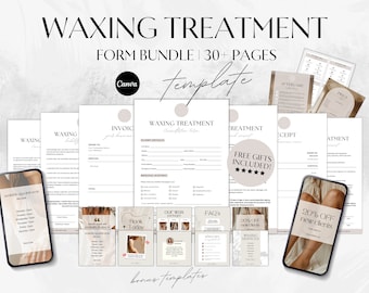 Waxing Treatment Forms, Printable Waxing Consent Forms, Editable Esthetician Templates, Consultation Form, Esthetician forms, Aftercare