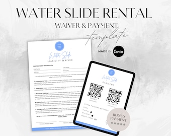 Inflatable Water Slide Liability Waiver, waterslide consent form, bouncy castle waiver of liability, Slip n slide waiver, Equipment Rental