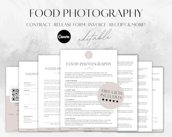 Food Photography Contract Template, Business Forms (Instant Download)