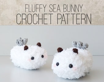 PATTERN ONLY - Fluffy Sea Bunny, Sea Bunnies, Sea Slug, Jorunna parva, Cute Slug, Slug, Ocean, Nudibranch, Adorable Sea Slug, Bunny, Bunnies