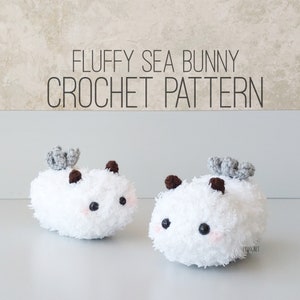 PATTERN ONLY Fluffy Sea Bunny, Sea Bunnies, Sea Slug, Jorunna parva, Cute Slug, Slug, Ocean, Nudibranch, Adorable Sea Slug, Bunny, Bunnies image 1