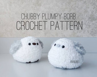 PATTERN ONLY - Plumpy Chubby Borb, Shima Enaga, Chubby Birb, Borb, bird crochet pattern, birb crochet, borb crochet, amigurumi bird pattern