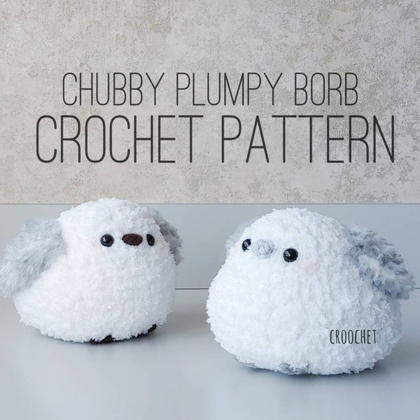 PATTERN ONLY - Plumpy Chubby Borb, Shima Enaga, Chubby Birb, Borb, bird crochet pattern, birb crochet, borb crochet, amigurumi bird pattern