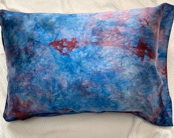 Tie Dye Shibori Warm golden tones with Teal Blue Self Care DIY Spa Mother/'s Day Silk Pillowcase