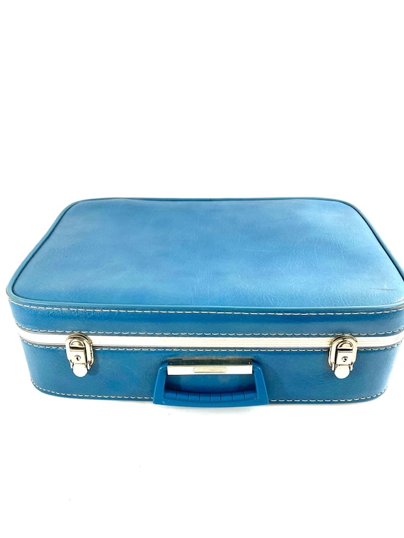 Vintage Light Blue Overnight Suitcase