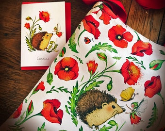 Hedgehog/Poppy Tote Bag