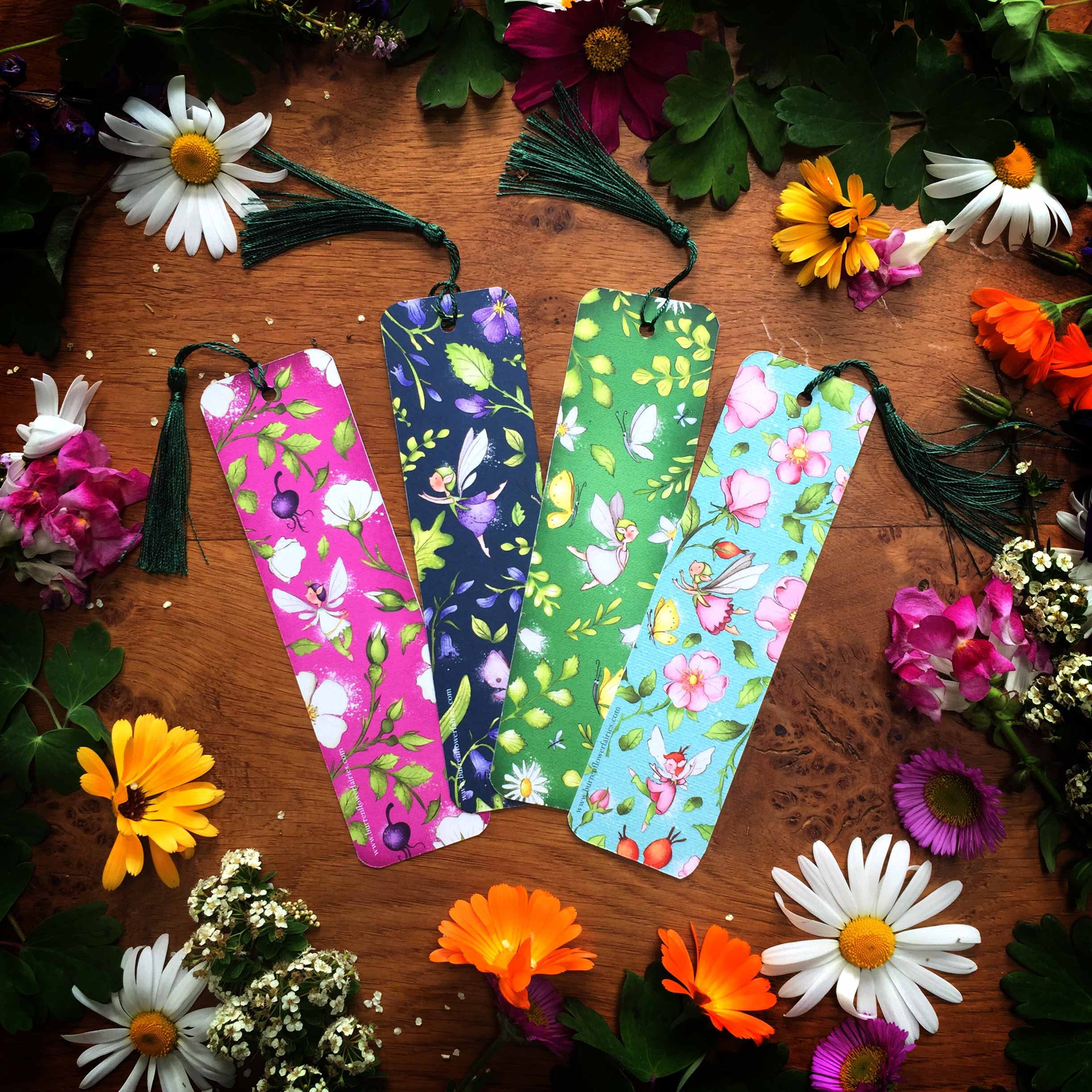 花のブックマーク：シルキータッセル付きアイルランドの野花アート - Etsy 日本, image size:2448x2448