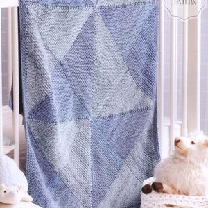 Pinwheel Baby Blanket Knitting Pattern PDF | Vintage Modular Knit Nursery Throw | Geometric Triangle Baby Afghan | Instant Download