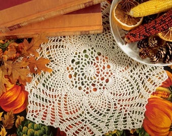 Fall Autumn Friendship Lace Doily Starburst Table Decor Victorian Home Gift Vintage PDF Pattern