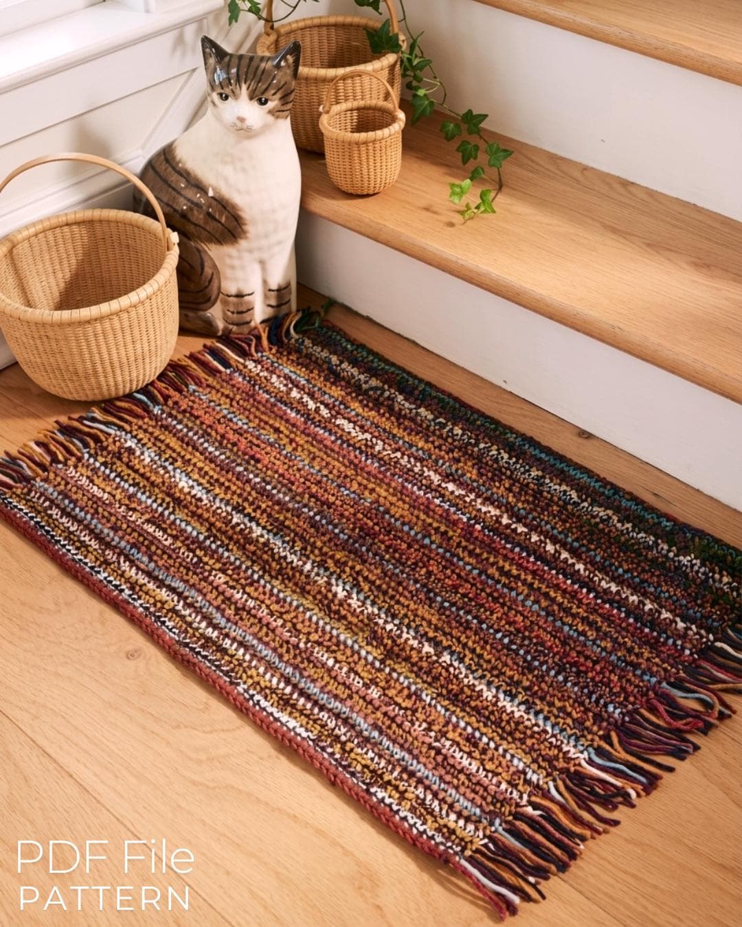 23 Crochet Bath Rug Patterns for Bathroom Floors, Entryways, and Cozy Home Decor 5 Crochet Scrap Rug Pattern