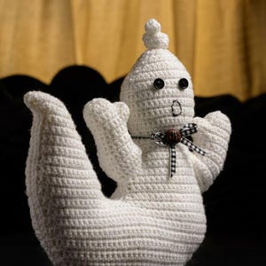 Haakpatroon voor een spook, Halloween amigurumi spook, schattige griezelige herfstdecoratie, 38 cm groot knuffelspook, vintage PDF direct te downloaden
