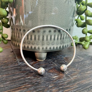 Solid Sterling Armband 2 Ball Torque ontwerp sterling zilver 925