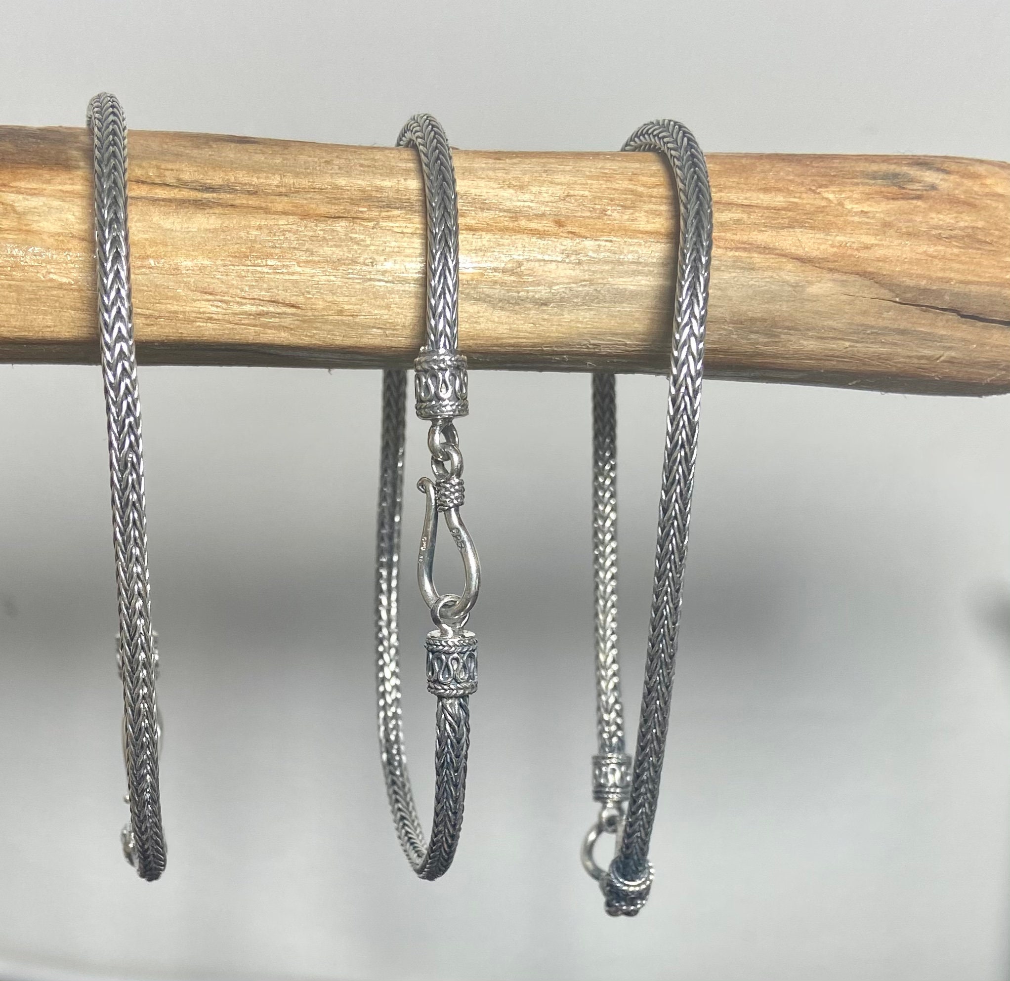 Chaîne Serpent En Argent Sterling 925 - Collier Balinais Unisexe 4,5 Mm - Neuf Sans Boîte