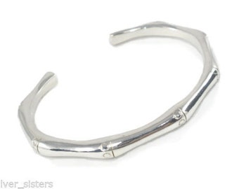 Mens Bracelet Solid Silver Bamboo | Torque design | Solid Silver Bracelet | Gifts For Him