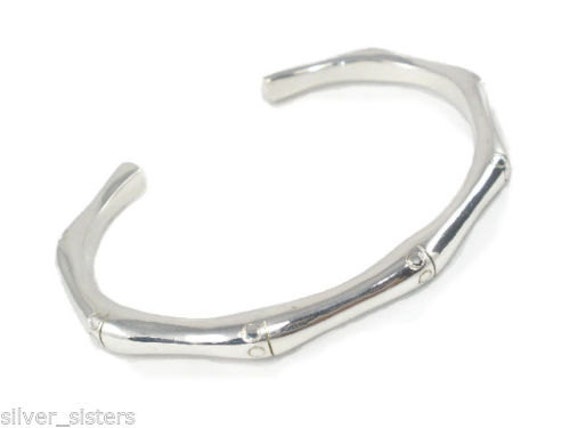 Silver solid bamboo bangle Silver solid bamboo bangle