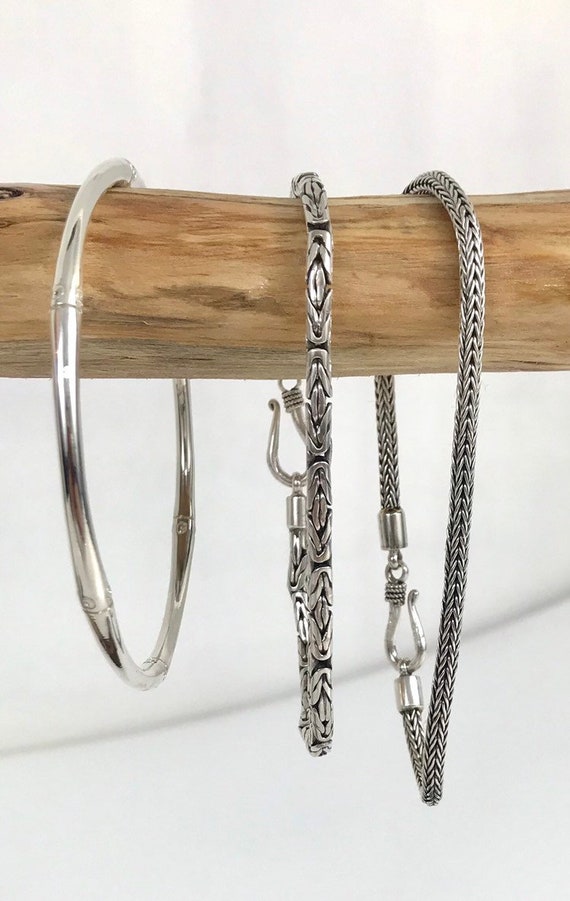 Jewellery Heavy 925 Sterling Silver Bali Byzantine Borobudur Necklace Chain 3mm
