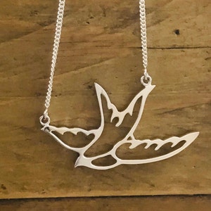 Ladies Silver Necklace Bluebird Pendant with chain | Solid 925 Sterling Silver | Gifts for Her