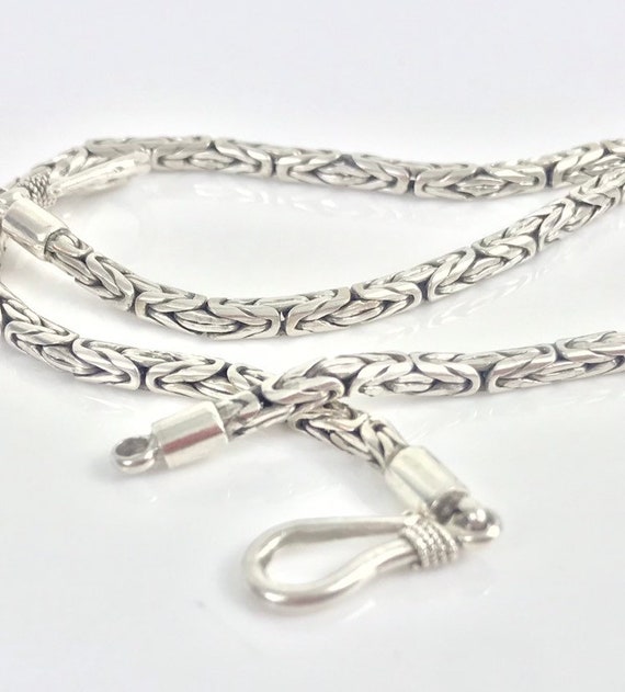 Jewellery Heavy 925 Sterling Silver Bali Byzantine Borobudur Necklace Chain 3mm