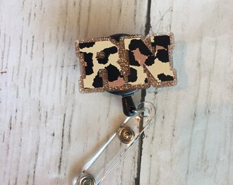 Rn badge reel, nurse badge reel, Rn ID holder, Rn gift,cheetah badge reel,glitter badge reel, healthcare badge holder,custom badge holder