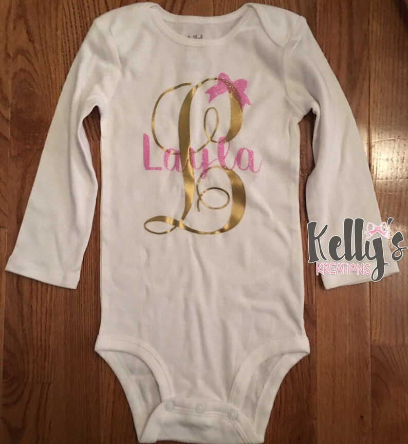 Baby Girl Outfitpersonalized Baby Shirtmonogram Etsy