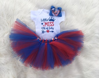 Baby girl fourth of July tutu outfit,Red white and blue tutu,Independence day tutu,patriotic tutu outfit,Baby Girl 1st 4th Of July,baby tutu
