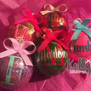 Personalized Christmas ornaments name ornaments kids ornaments-Christmas gifts Christmas monogram-Glitter ornaments-personalized ornament image 6