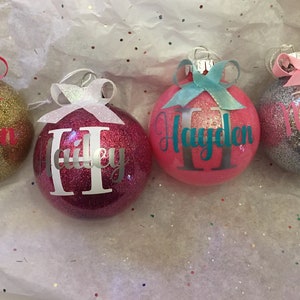 Personalized Christmas ornaments name ornaments kids ornaments-Christmas gifts Christmas monogram-Glitter ornaments-personalized ornament image 8