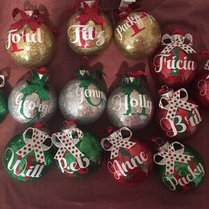 Personalized Christmas ornaments name ornaments kids ornaments-Christmas gifts Christmas monogram-Glitter ornaments-personalized ornament image 7