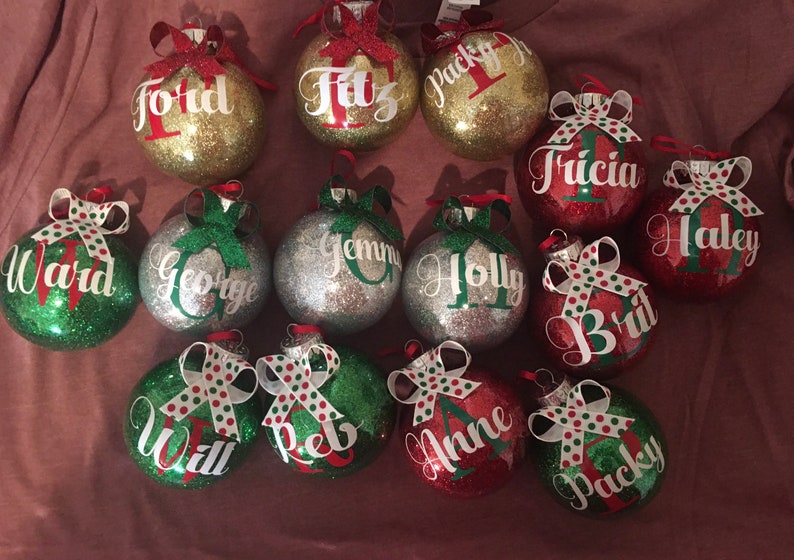 Personalized Christmas ornaments name ornaments kids ornaments-Christmas gifts Christmas monogram-Glitter ornaments-personalized ornament image 7