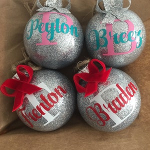 Personalized Christmas ornaments name ornaments kids ornaments-Christmas gifts Christmas monogram-Glitter ornaments-personalized ornament image 5