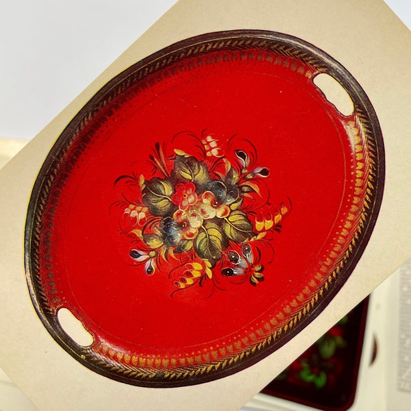 Russian hand-painted trays. Zhostovo. Set of 16 cards.