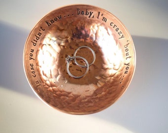 Hammered Copper Ring Bowl – Personalized 7th Anniversary Gift