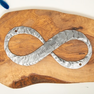 Infinity Personalised Iron Love Knot Forged Forever Symbol Sculpture 6th Iron Wedding Anniversary Gift