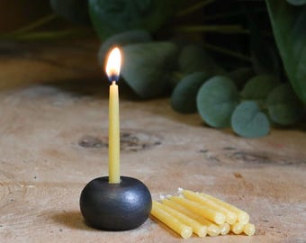 Mindfulness Candle Set Hand Forged Iron Candle Holder with Beeswax Meditation Candles
