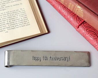 Personalized Bookmark - 6th anniversary gift - iron anniversary bookmark - hand made iron keepsake - teacher gift - leaving present