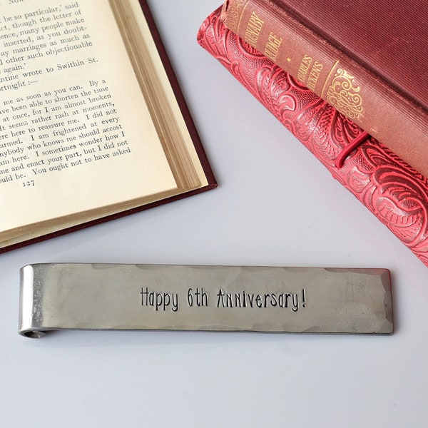 Personalized Bookmark - 6th anniversary gift - iron anniversary bookmark - hand made iron keepsake - teacher gift - leaving present