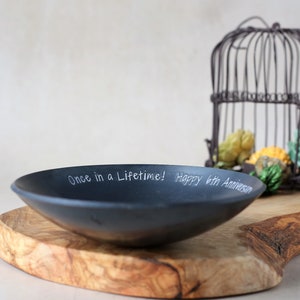 Personalized Iron bowl - wedding anniversary gift - hand inscribed gift for him - Iron catch all jewellery Bowl for her - trinket dish