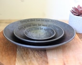 Set of steel Bowls - 11th Anniversary gift - personalized Bowl set for new home - custom steel gift for her - steel Bowl set for him 1