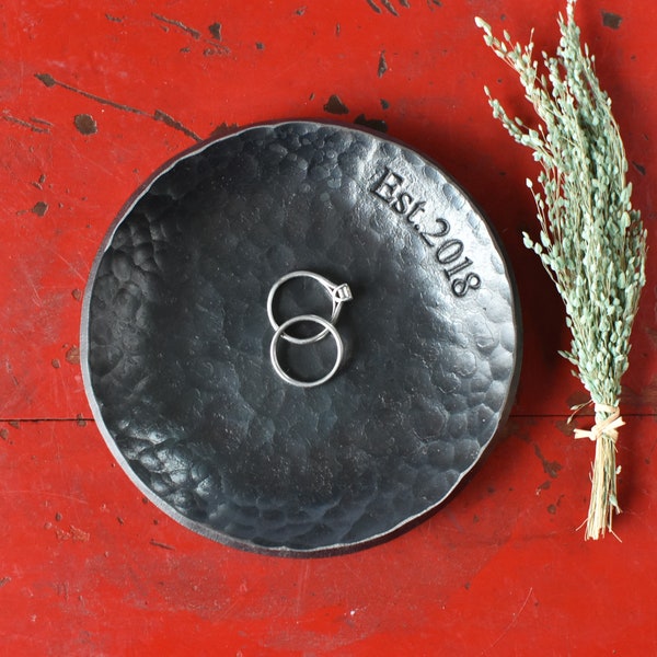 6th Anniversary Dish, Iron Wedding Gift, Ready to Ship - 6 Tally Mark / VI Roman Numerals / Minimal Design, Romantic Gift