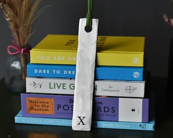 10th Anniversary Bookmark, Ready to Ship Aluminium Gift, Roman Numerals X, 10 Tally Marks Gift For 10 Year Wedding for Husband and Wife