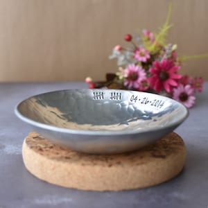 Personalized 10th Anniversary Aluminum Bowl: Hand-Forged Catch-All Dish
