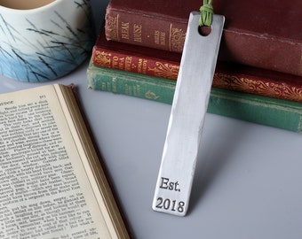 Iron Bookmark for 6th Wedding Anniversary - Tally Marks Hear Infinity knot Design with faux leather tassel -  Roman Numeral  - VI Bookmark