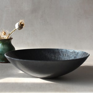 6th Anniversary Iron Deep Bowl, Forged Hammered Gifts, Rustic Tableware, 6 Year Gifts Interior Design Large Bowl Centrepiece Present