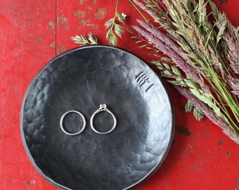 Iron Anniversary Ring Dish, 6th Anniversary Gift, Tally Mark Design